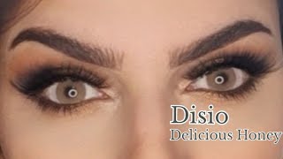 ديسيو ديليشس هوني Desio eye contact lenses  colour delicious honey review on dark eyes [upl. by Lebisor]