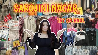 HUGE  Sarojini Nagar WINTER Try On Haul Cardigan Zipper Cargo Coats Starting 50 😱 [upl. by Nyl]