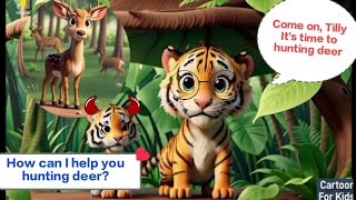 The Curious Tiger Cub 🐯🐯🐯  See How The Deer Move Cautiously Tilly 📸📸📸  Tiger 🐅🐅🐅 [upl. by Cirdek]