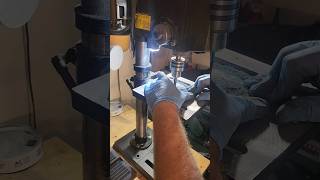 Using My Drill Press As A Milling Machine shorts youtubeshorts knives [upl. by Ahsienod]