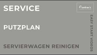 Service Teil 3 von 19 Putzplan  Servierwagen reinigen [upl. by Oriana]