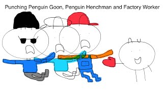 Junior punches Penguin Goon Penguin Henchman and Factory Worker at El Camino NorthGrounded [upl. by Bortz]