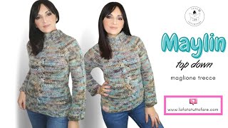 TUTORIAL Maglione Maylin top down [upl. by Adorl521]