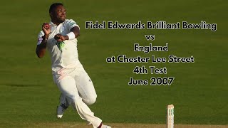 Fidel Edwards 5 for 112 vs England at Chester lee street 4th Test June 2007 [upl. by Iliak453]