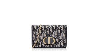 Christian Dior Oblique 30 Montaigne 2 In 1 Pouch Navy Blue [upl. by Kristopher]