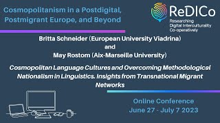 Cosmopolitan Language Cultures amp Methodological Nationalism in Linguistics  B Schneider M Rostom [upl. by Ytrebil45]