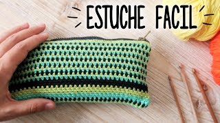 Como tejer un ESTUCHE a crochet NECESER  CARTUCHERA  Tutorial PASO A PASO  Ahuyama Crochet [upl. by Amej]