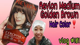 Revlon Medium Golden Brown Hair Color Vlog 181 Kring Magcalas [upl. by Whitman881]