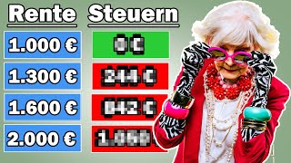 So viel STEUERN zahlen RENTNER bei 1000€  1300€  1600€  2000€ Rente🤯 [upl. by Eceinwahs]