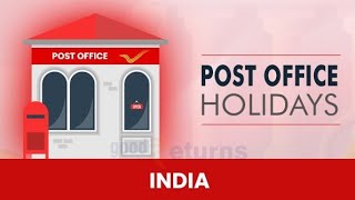 INDIA POST OFFICE HOLIDAYS DEPARTMENT OF POSTSpostoffice gds bpm holidays youtube [upl. by Dranel631]