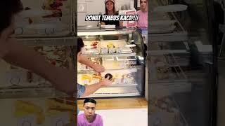 Donat tembus kaca prank funny comedy icecream reaction [upl. by Zales]