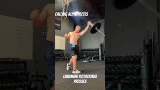 Power work for all athletes Landmine rotational presses golf fitness workout gym motivation [upl. by Grim]