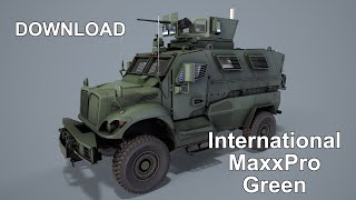 International M1224 MaxxPro Green 3D Model [upl. by Pan]