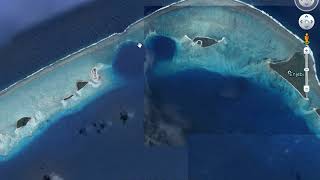 Nuclear Bomb Craters Pacific Proving Grounds from Google Earth [upl. by Shore814]