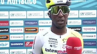 Biniam Girmay  Interview at the start  TirrenoAdriatico 2023  Stage 7 [upl. by Pegma]