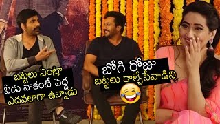 HILARIOUS FUN  Disco Raja Movie Interview  Ravi Teja  Bobby Simha  VI Anand  News Buzz [upl. by Anillek239]