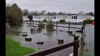 Holidaymakers evacuated from Welsh caravan park after Storm Ciaran left the camp flooded [upl. by Annyl]