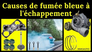 Les causes de fumée bleue à léchappement de véhicule symptômes causes réparation  SIMOAUTO [upl. by Czarra]