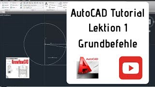 AutoCAD 2D Tutorial Deutsch Lektion 1 Grundbefehle [upl. by Riess]