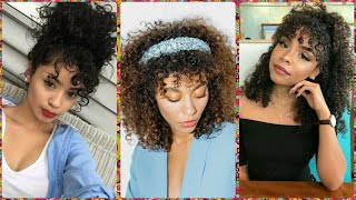 PEINADOS PARA CABELLO RIZADO CON POLLINA O COPETE  CURLY HAIRSTYLES 2020 [upl. by Ecitnerp189]