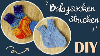 Babysocken stricken DIY  einfache Anleitung zum Mitmachen  Sina Liza [upl. by Gaye31]