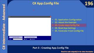 C App Config  Part 3  Create Config File  C Advanced 196 [upl. by Gone]