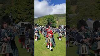 scotlandthebrave as drummajor leads Ballater pipeband on march at 2024 lonachgathering shorts [upl. by Lucey126]