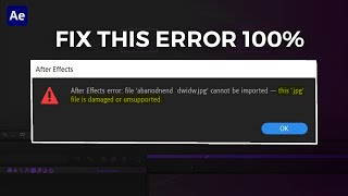 How to FIX This file is damaged or unsupported in AFTER EFFECTS [upl. by Natasha455]