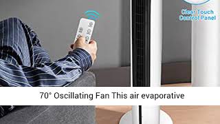 COSTWAY Evaporative Cooler Include Remote Control 4 Ice Packs Portable Bladeless Tower Fan with 3 [upl. by Newton567]