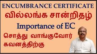 Encumbrance Certificate  வில்லங்க சான்றிதழ்  EC  வில்லங்கம்  Importance of EC  Tamil [upl. by Myrvyn894]