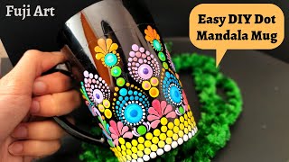 Easy DIY Dot Mandala Mug with unique design by Falguni Shah  Fuji Art [upl. by Acired]