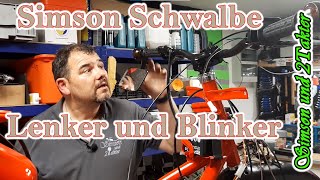 Simson Schwalbe breiter Lenker Ochsenaugen Blinker tiefes Ostblech Custom Umbau Schnellgas Amatur [upl. by Soloma]