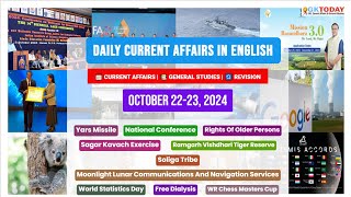 23 October 2024  Current Affairs in English by GKTODAY 🎯 [upl. by Ademla]