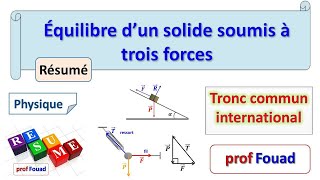 équilibre dun solide soumis à trois forces tronc commun [upl. by Erskine]