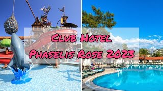 Club Hotel Phaselis Rose  Tekirova Kemer Turkey  aqua park territory beach and pool [upl. by Eeliram]