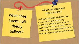 LATENT TRAIT THEORY PART 2 [upl. by Aphrodite521]