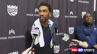 Malik Monk looks ahead to Kings playing the Nuggets on Monday talks about the absence of Trey Lyles [upl. by Schick]