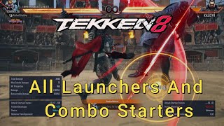 All Yoshimitsu Launchers and Combo Starters  Tekken 8 [upl. by Jeffries]