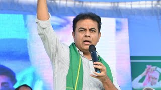 BRS Party Working President KTR Participating Farmers Protest At Adilabad [upl. by True]