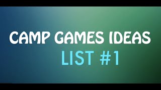 CAMP GAMES IDEAS 1  Youth or Family Camp Relay Games [upl. by Lanoil107]