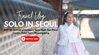 Solo Travel in Seoul DAY 1  Incheon GOTO Mall Hotel Tour Han River Cruise Yeouido Myeongdong [upl. by Kippar603]