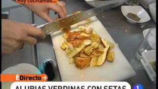 Receta de Alubias verdinas con setas ED [upl. by Barbaresi]