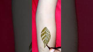 Simple Leaf Design hennatattoo mehandi short video roshniartsanddesigns [upl. by Geordie]