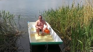 Лодка из фанеры quotСшей и Склейquot Черпаю воду Wooden boat [upl. by Yuji]