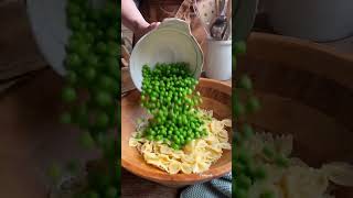 Yummy simple farfalle pasta with peas 🫛 pasta pastarecipe farfalle foodshorts recommended [upl. by Oibaf345]