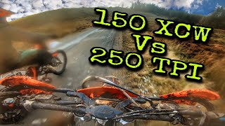 WHATS FASTER KTM 150 XCW OR KTM 250 TPI [upl. by Hayse637]