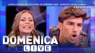 Domenica Live  Lite tra Karina Cascella e Andrea Damante [upl. by Aynekal]