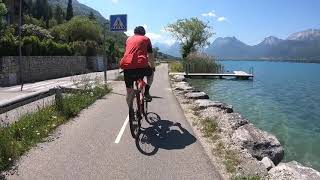 Cycle tour around Lac Annecy France on voie verte cycle way [upl. by Ahsii398]