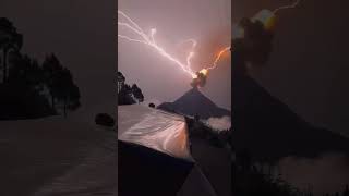 Have You Ever Seen A Volcano Get Struck By Lightning This Is Wild nature naturephotography [upl. by Yanej572]