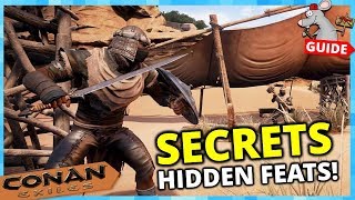 CONAN EXILES PS4 SECRETS  Hidden Feats Special Armors Weapons Build Pieces [upl. by Ejrog291]